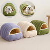Cozy Plush Cat Cave Bed with Removable Washable Cover