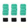 Three green silicone mats and three black silicone pads for an automatic cat water fountain