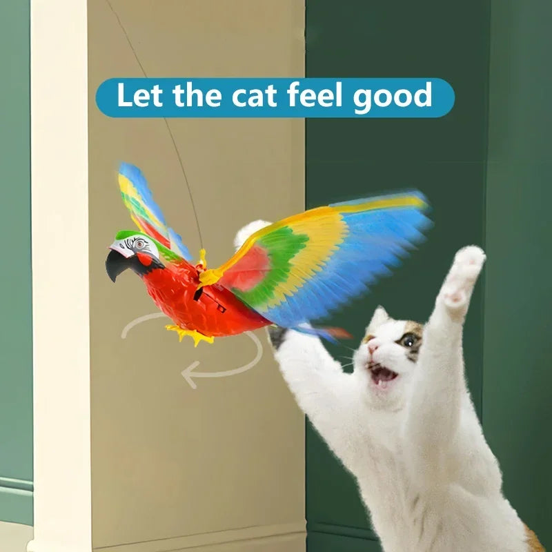 Interactive Flying Bird Cat Toy with Hanging Teaser