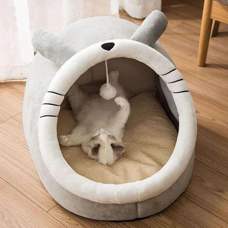 Self-Warming Cotton Tent Bed for Cats and Small Dogs