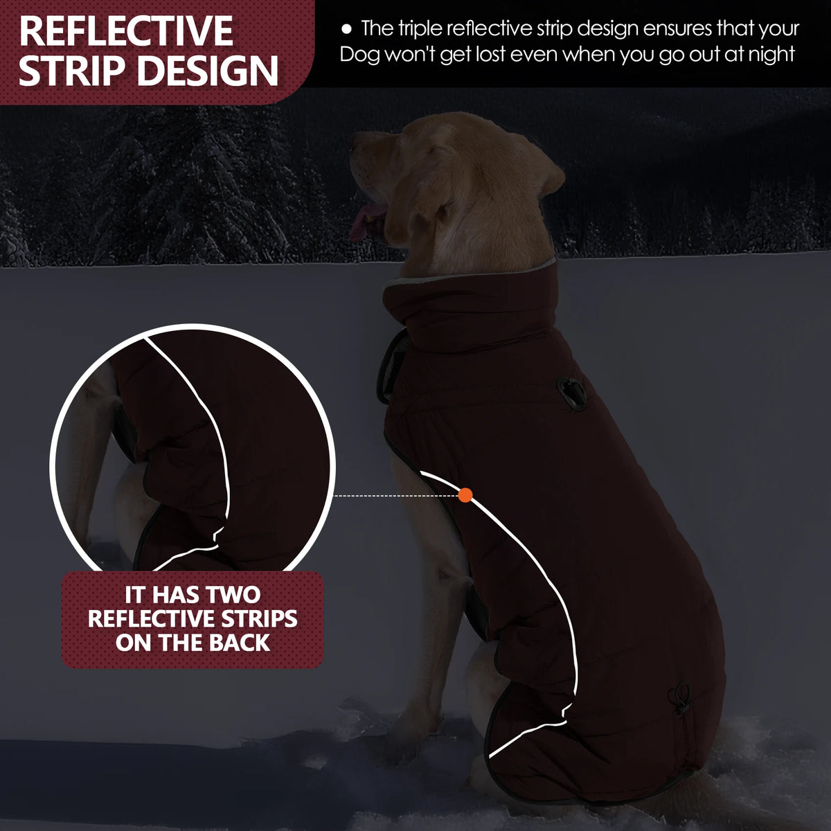 Waterproof Reflective Dog Coat with Adjustable Turtleneck