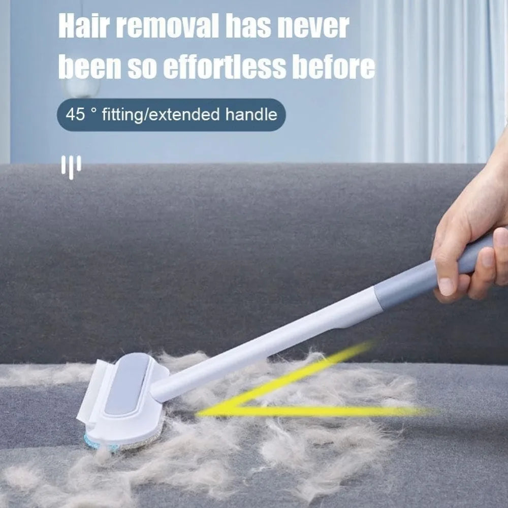 Multi-Surface Pet Hair Remover Brush with Self-Cleaning Base