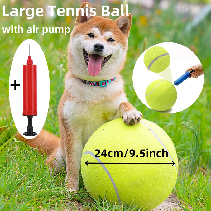 Giant 24cm Inflatable Tennis Ball Dog Toy with Pump
