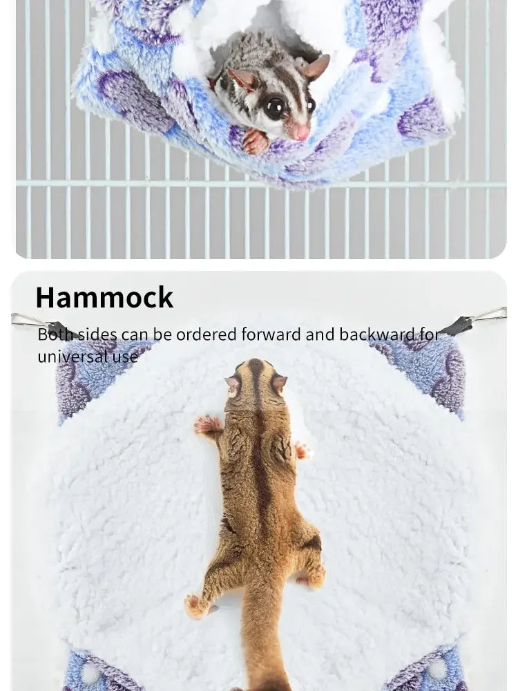 Cozy Plush Pet Hammock for Small Animals