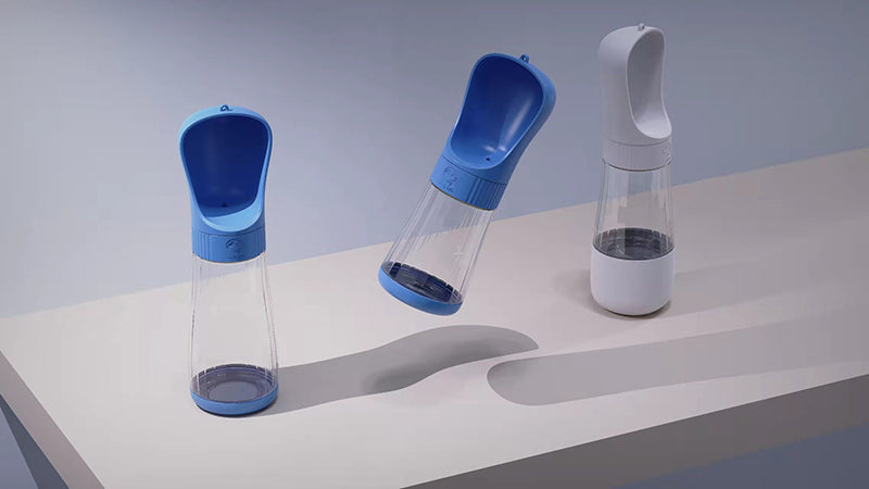 Tragbare 2-in-1 Haustier-Wasserflasche mit Schale