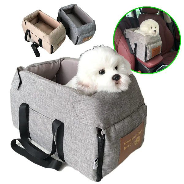 Portable Console Booster Dog Car Seat for Small Dogs and Cats