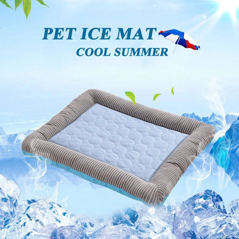 Ice Silk Pet Cooling Mat for Dogs and Cats – Breathable Summer Bed