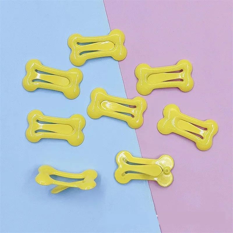 Bone-Shaped Pet Hair Clips for Dogs and Cats