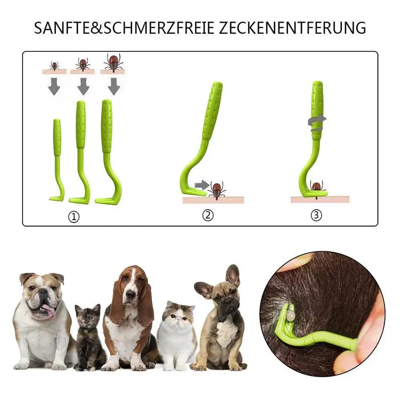 3-Piece Tick Remover Hook Set for Pets