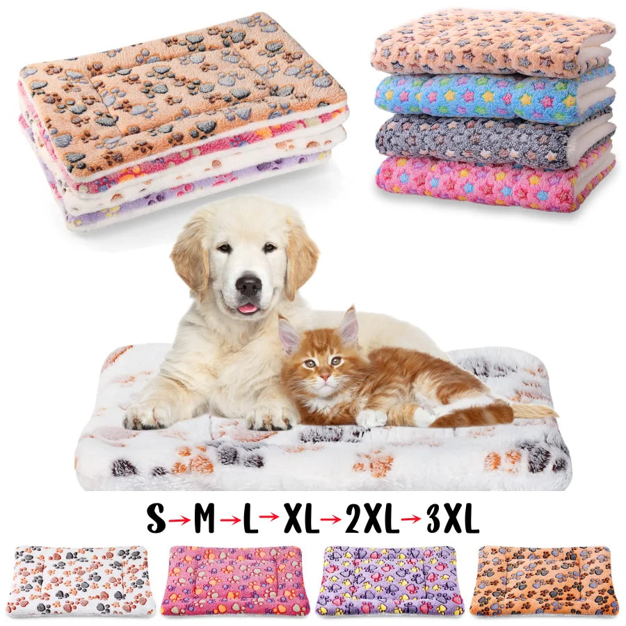 Cozy Flannel Pet Sleeping Mat for Dogs and Cats
