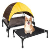 Portable Elevated Dog Bed with Canopy and Storage Bag