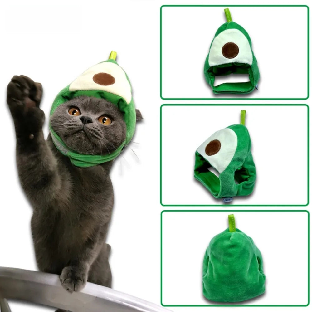 Fruit-Shaped Plush Pet Hat for Cats and Small Dogs