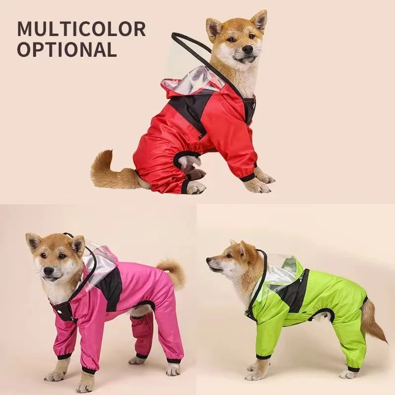 Impermeable para perros con estampado de cara divertida