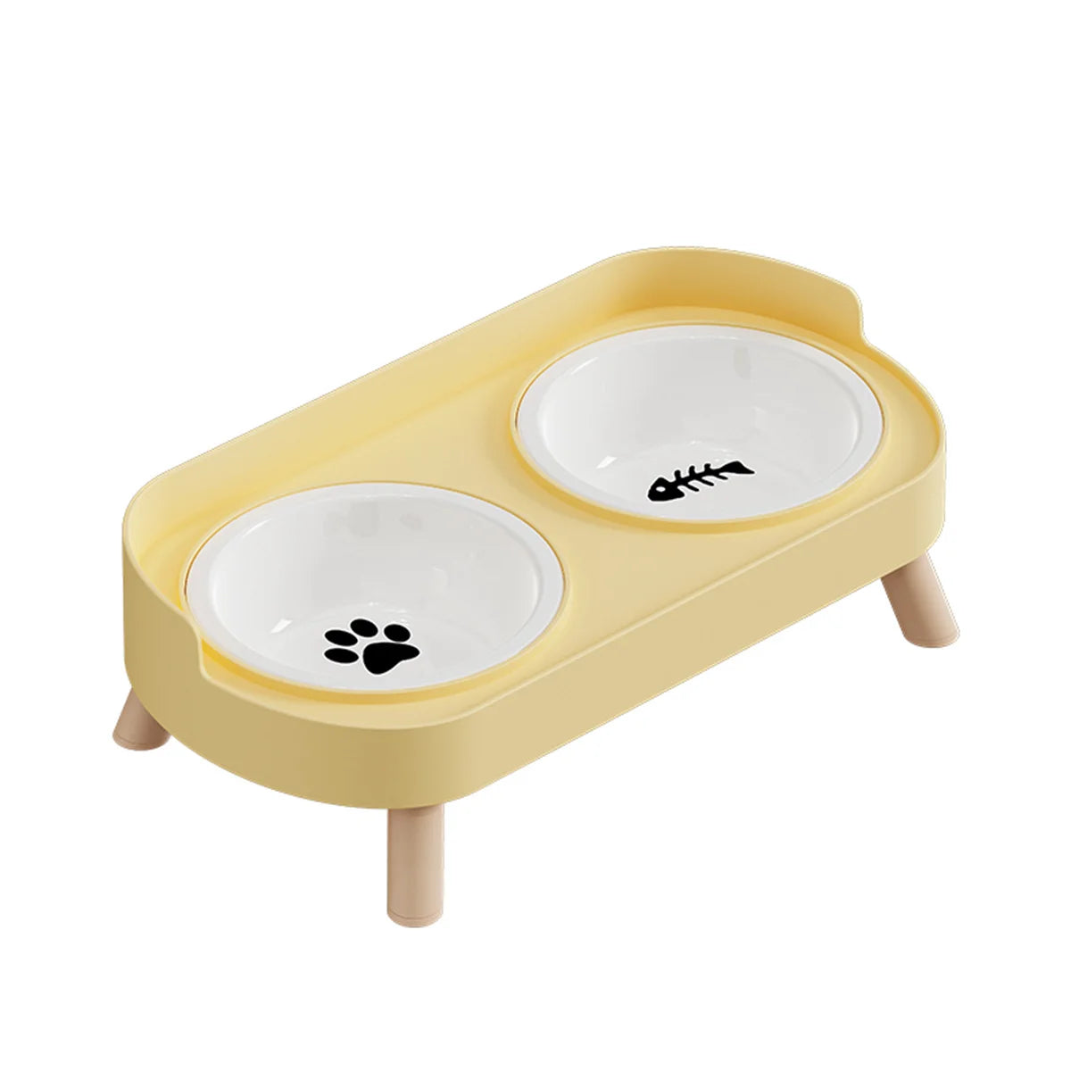 Colorful Double Dog Bowl Set with Stainless Steel and Plastic Base