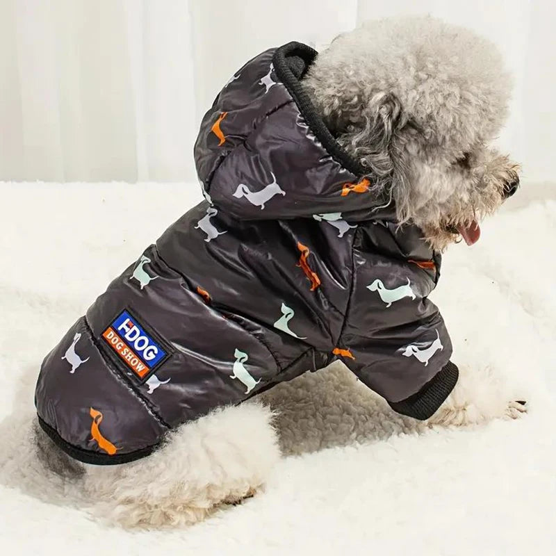 Fleece-Lined Hooded Coat for Dogs and Cats