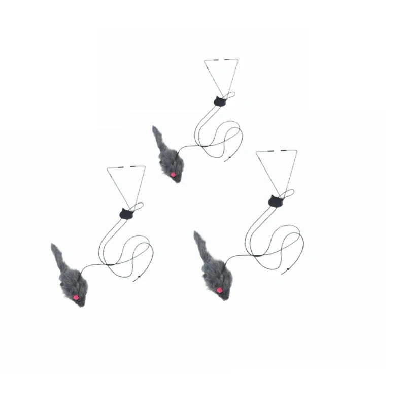Interactive Door-Hanging Cat Toy with Mouse Teaser