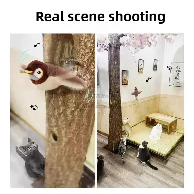 Rechargeable Chirping Bird Cat Toy with Catnip