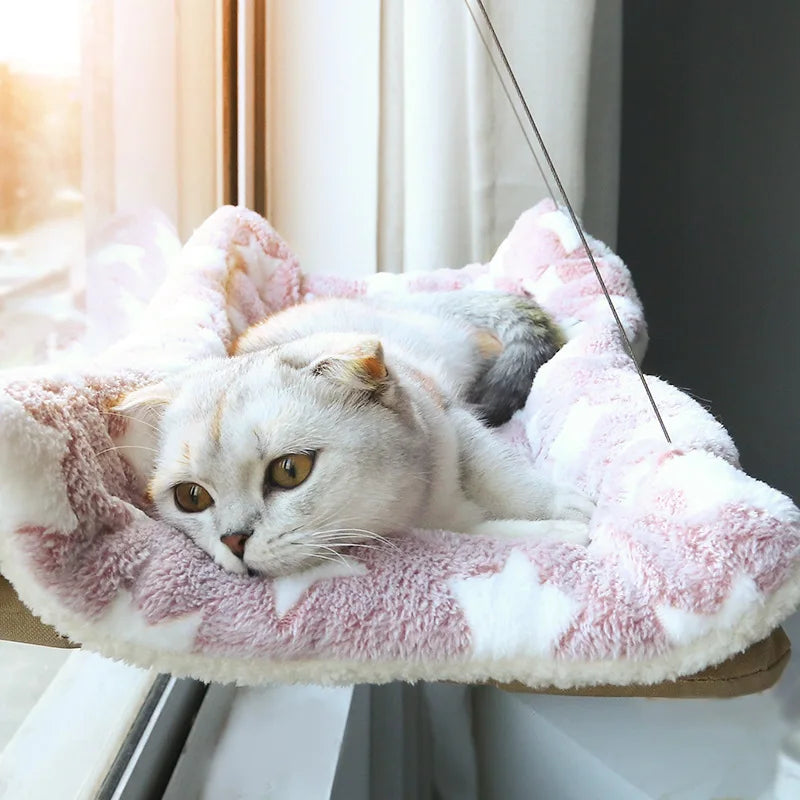 Window-Mounted Cat Hammock with Suction Cup Mount