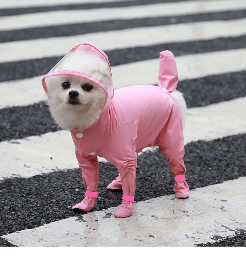All-in-One Waterproof Dog Raincoat with Full Leg Coverage