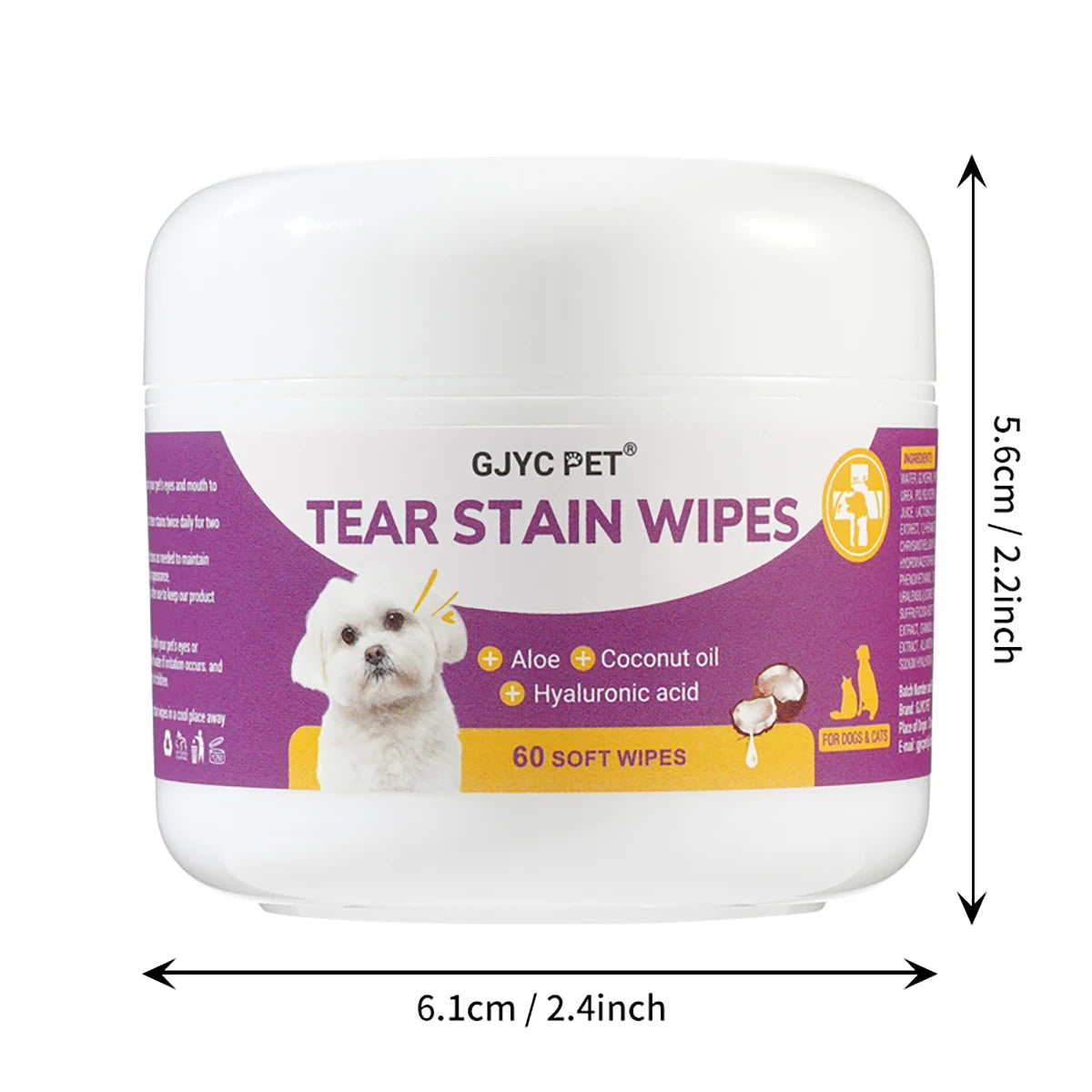 Gentle Pet Eye Wipes with Plant Extracts for Cats and Dogs