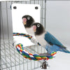 Interactive Parrot Activity Station with Mirror and Rope Perch