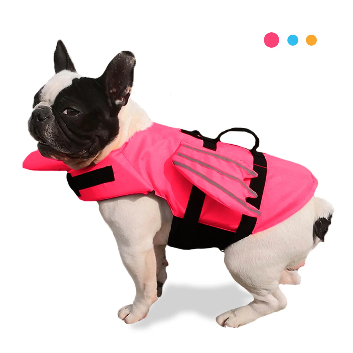 Adjustable Dog Life Jacket with Rescue Handle and High Buoyancy