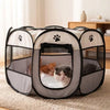 Foldable Oxford Cloth Pet Playpen with Mesh Roof