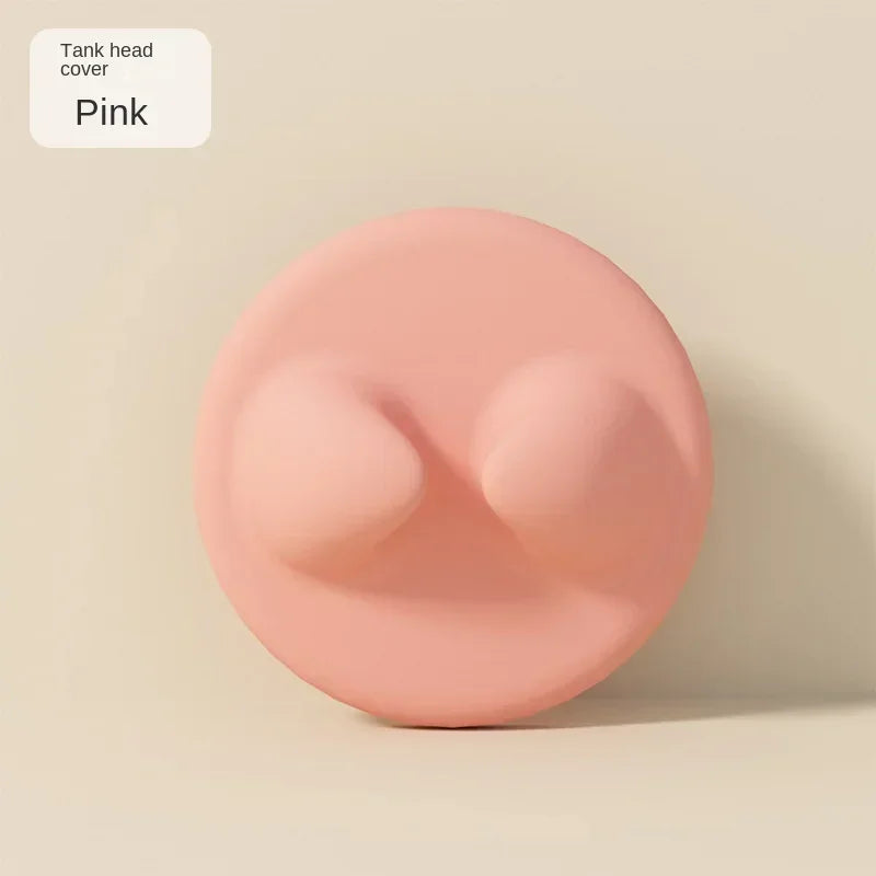 Pink tank head cover for a multifunctional pet feeding spoon with can opener and sealing lid