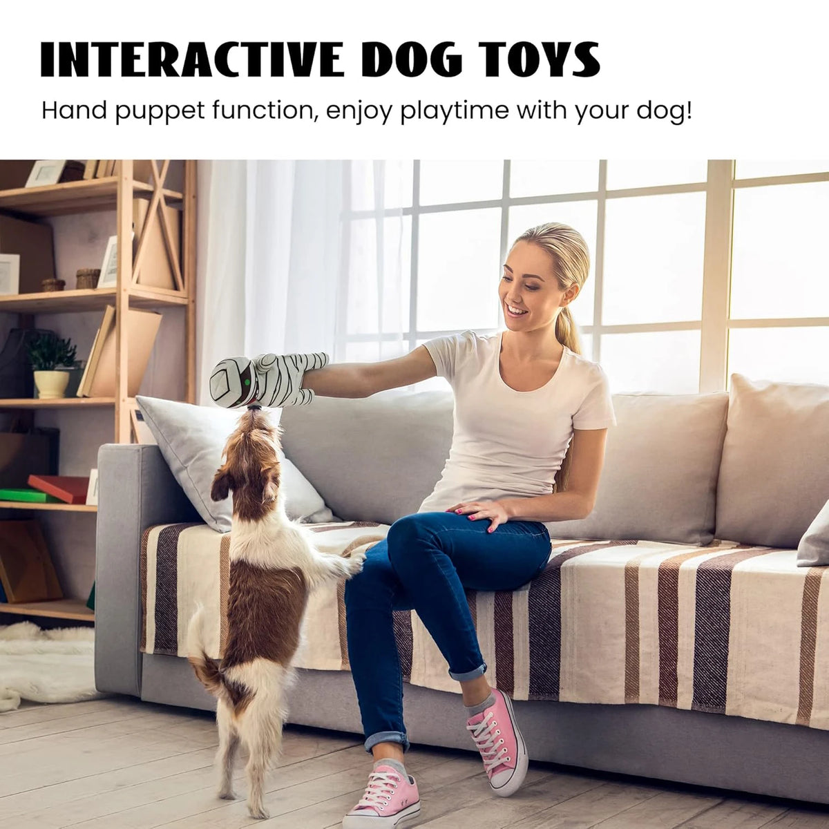 Zombie Mummy Dog Toy with 8 Squeaky Organs