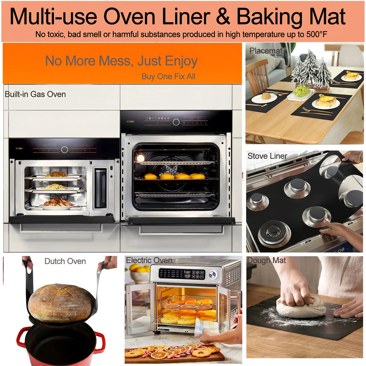 Reusable Non-Stick Oven and Grill Liners