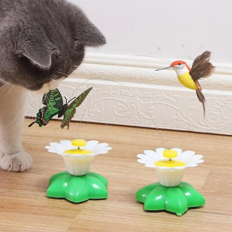 Jouet pour chat électrique rotatif en forme de papillon