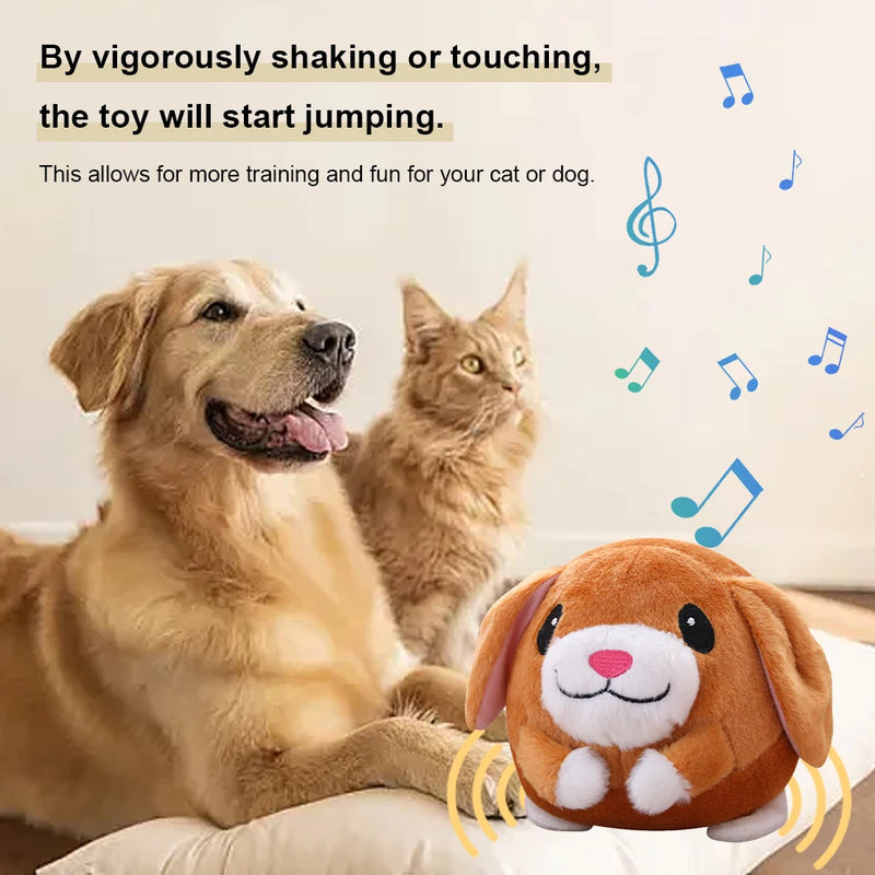 Jouet en peluche interactif pour chien qui rebondit
