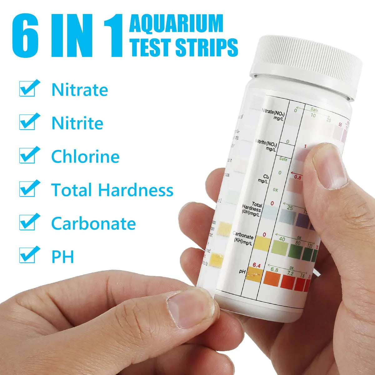 7-in-1 Aquarium Water Test Strips (100 Count)