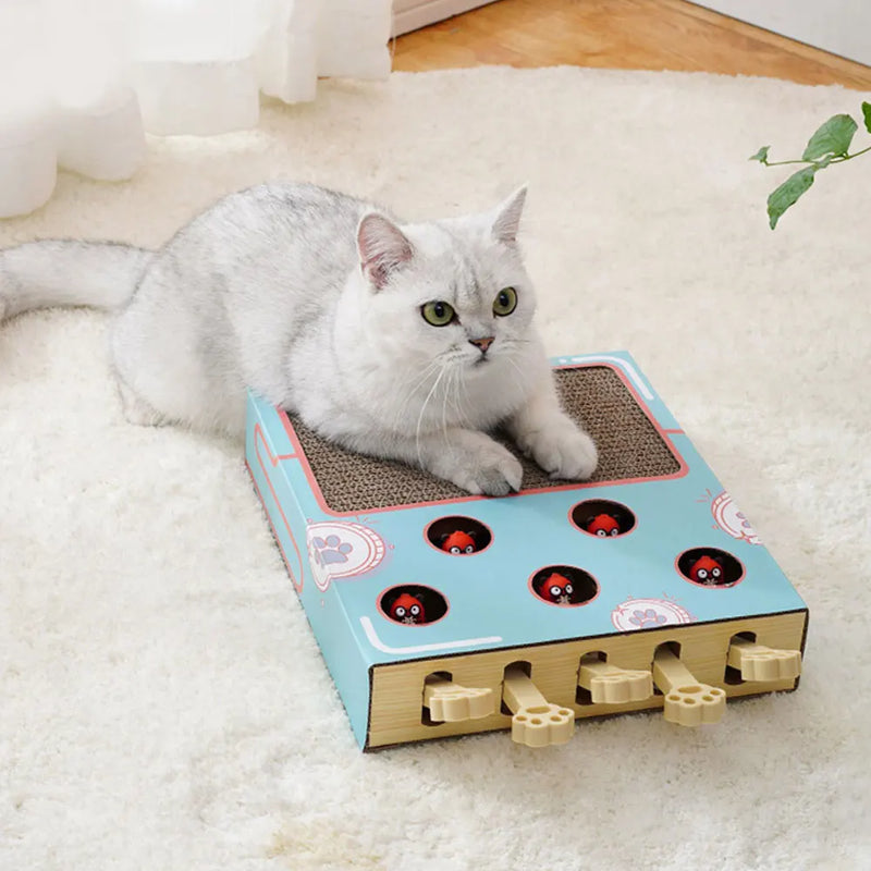 Whack-a-Mole Cat Scratching Board Toy - Interactive Fun