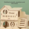 Natural Wooden Hamster Villa with Climbing Platform