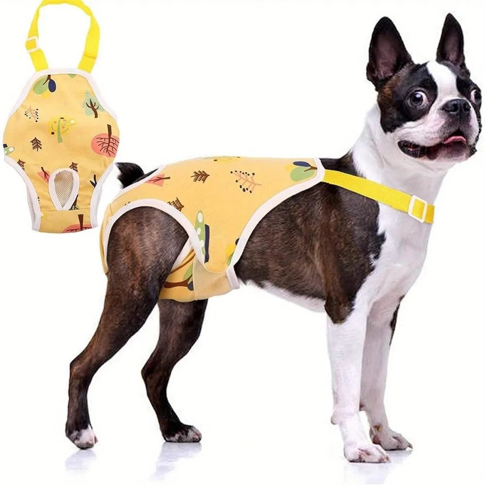 Adjustable Washable Dog Sanitary Pants with Shoulder Straps