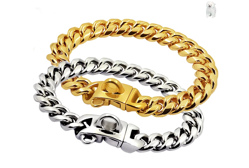 Stainless Steel Cuban Link Dog Collar