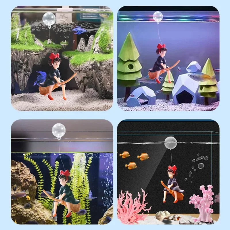 Décoration de aquarium suspendue style dessin animé