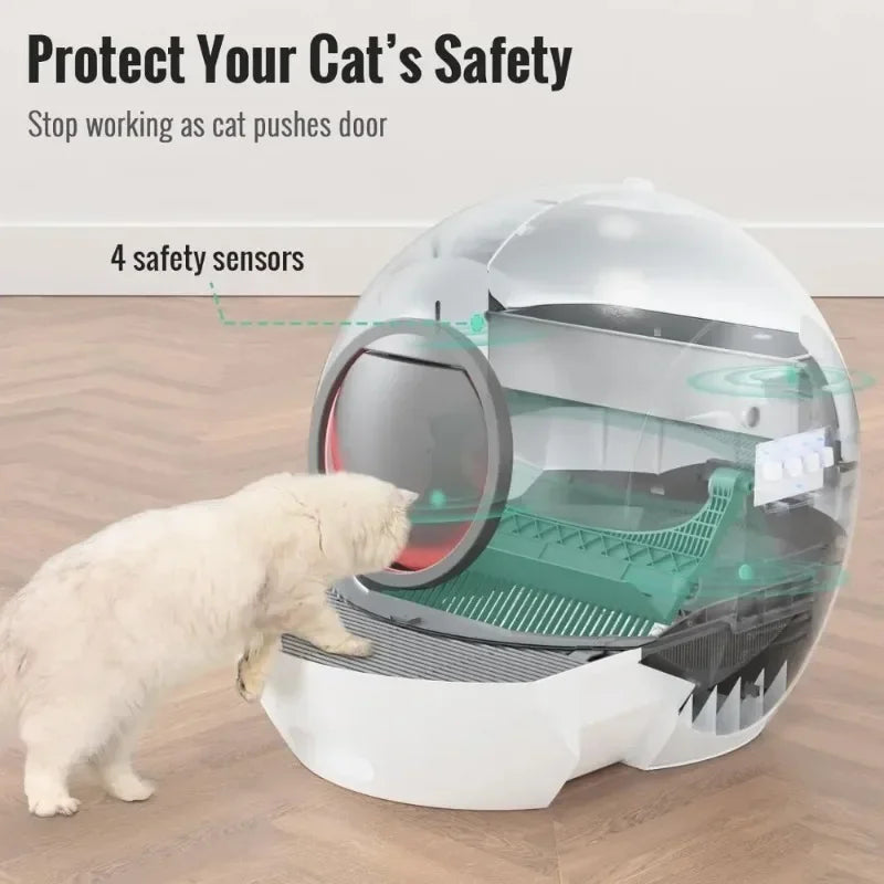 Smart Self-Cleaning Cat Litter Box with App Control and Health Monitoring