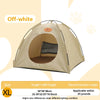 An off-white breathable pet tent bed for cats and small dogs shown in a full view.