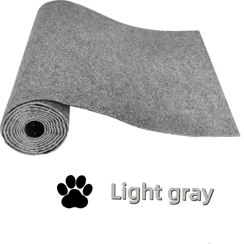 A roll of light gray self-adhesive anti-scratch mat for cat furniture protection.