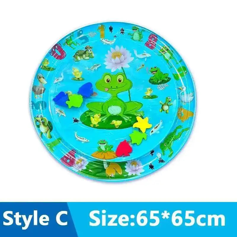 Colorful interactive sensory water play mat featuring frogs and other animals for cats and dogs