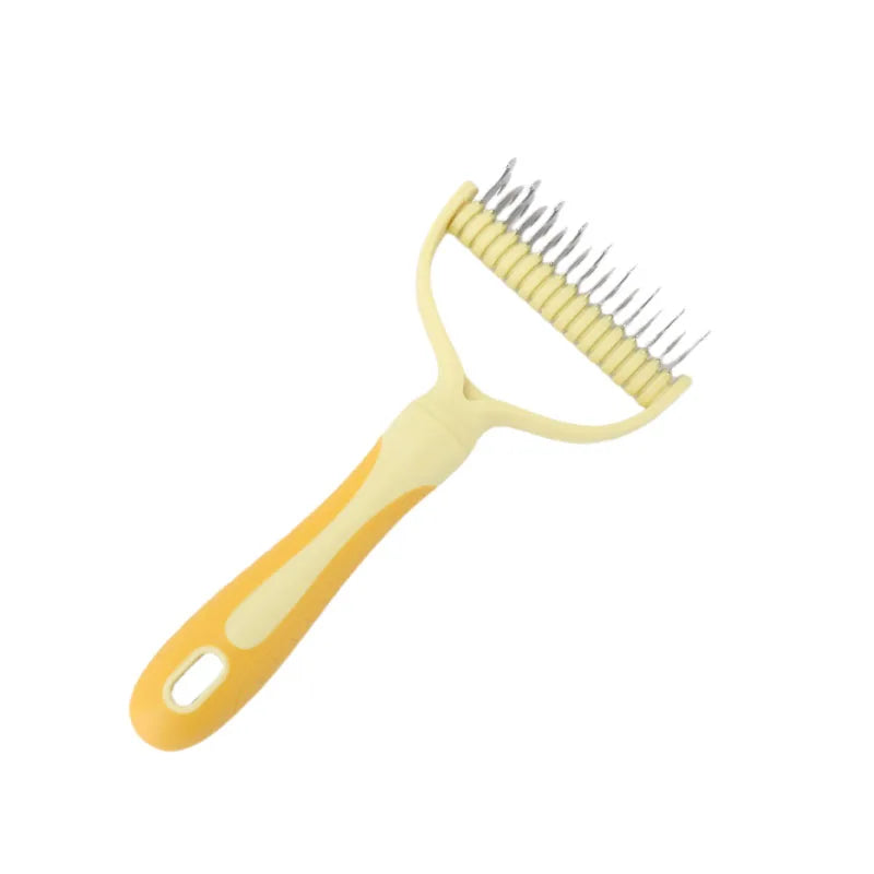 فرشاة تجميل الحيوانات الأليفة مزدوجة الجوانب