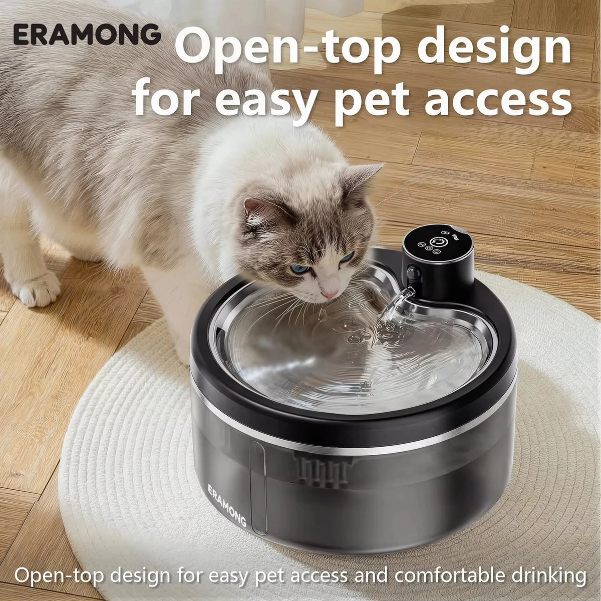 Wireless Cat Water Fountain with Smart Sensor and 4000mAh Battery