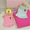 Summer Suspender Dog Dress - Striped Strawberry Print