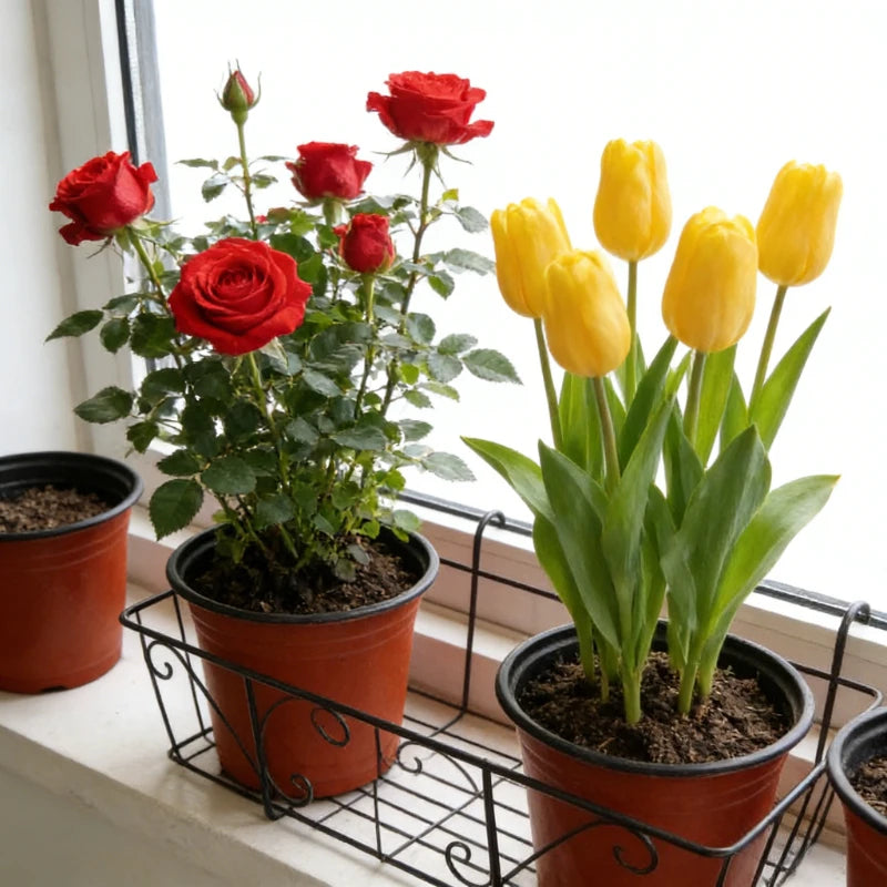 Plastic Plant Nursery Pots with Drainage Holes (Set of 10)