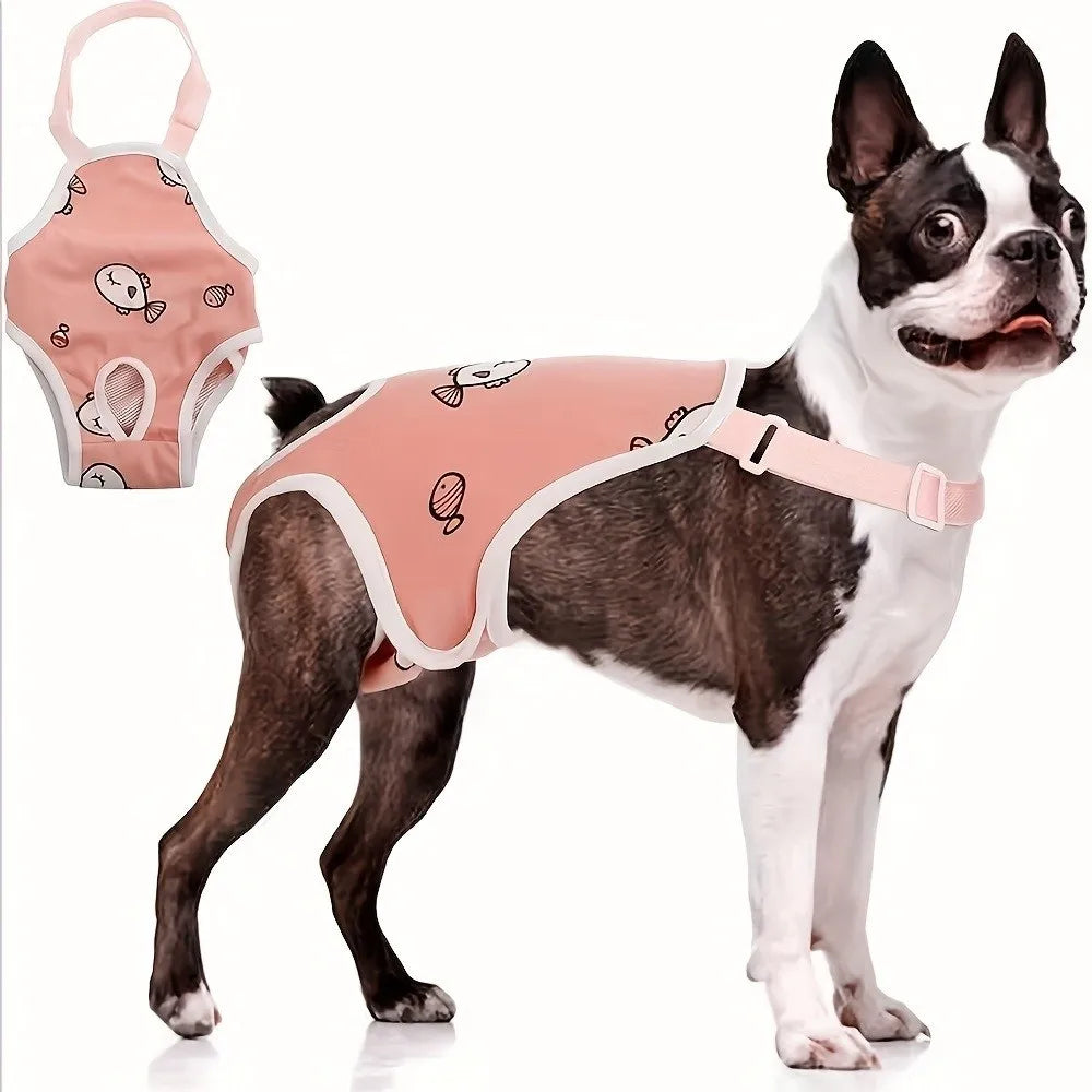 Adjustable Washable Dog Sanitary Pants with Shoulder Straps