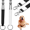 A set of adjustable ultrasonic dog whistles and a golden retriever.