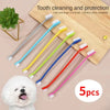 Long-Handle Double-Head Pet Toothbrush Set for Dogs and Cats