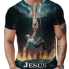 Faith-Inspired Graphic Crew Neck Tee for Men